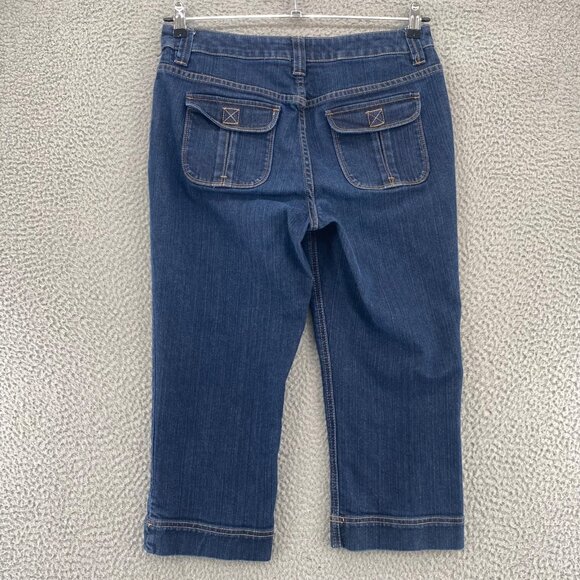 Chicos Jeans Womens 1 US 8 Blue Dark Wash Platinum Denim Ultimate Fit Capri Crop - Picture 3 of 12
